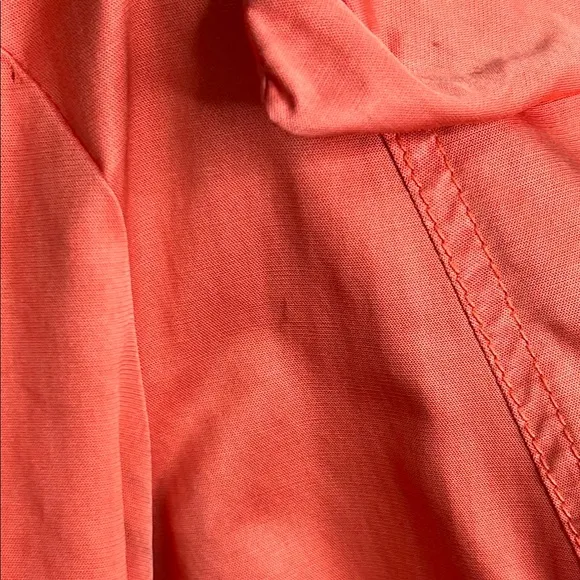 NIC ZOE Coral Sheen Trench Coat w Wide Puffy Collar and Long Roll Tab Sleeves XL