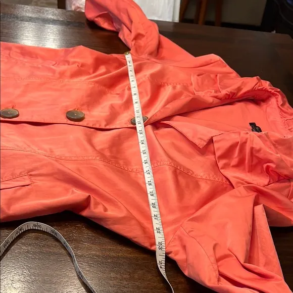 NIC ZOE Coral Sheen Trench Coat w Wide Puffy Collar and Long Roll Tab Sleeves XL