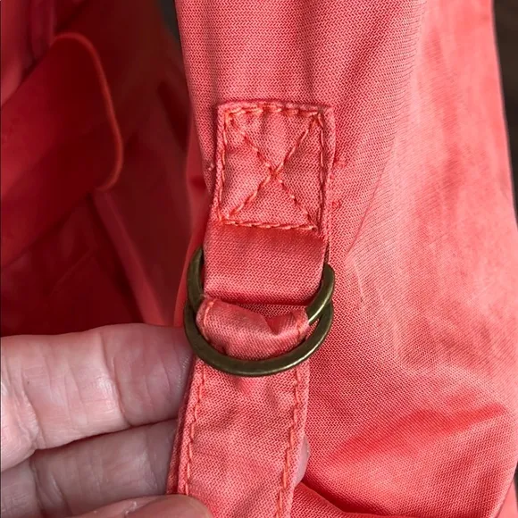 NIC ZOE Coral Sheen Trench Coat w Wide Puffy Collar and Long Roll Tab Sleeves XL