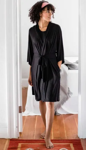 Nina Elbow Sleeve Belted Bamboo Robe