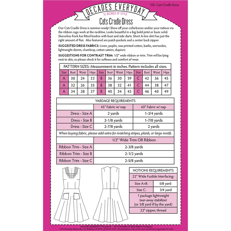 No. 105 Cats Cradle Dress