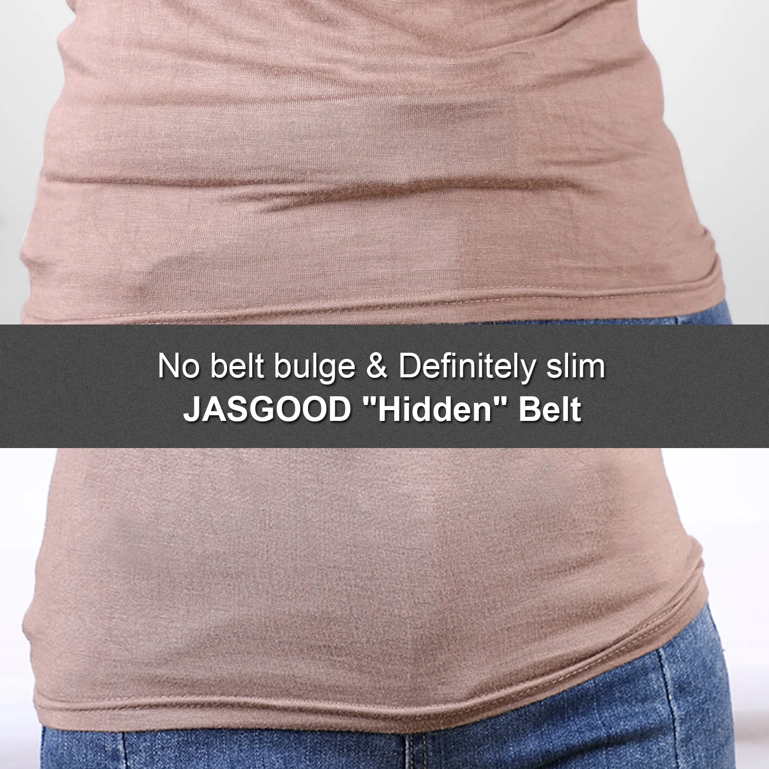 No Show Adjustable Elastic Flat Belt with Patented Buckle for Women Men By JASGOOD