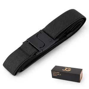 No Show Adjustable Elastic Flat Belt with Patented Buckle for Women Men By JASGOOD