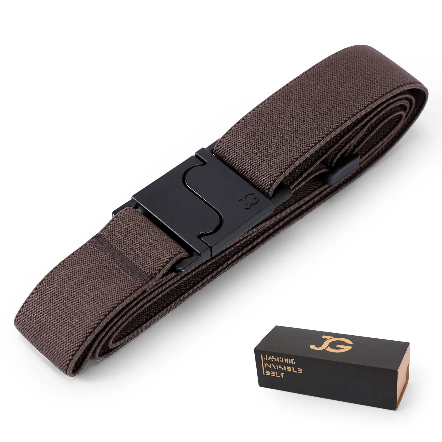 No Show Adjustable Elastic Flat Belt with Patented Buckle for Women Men By JASGOOD