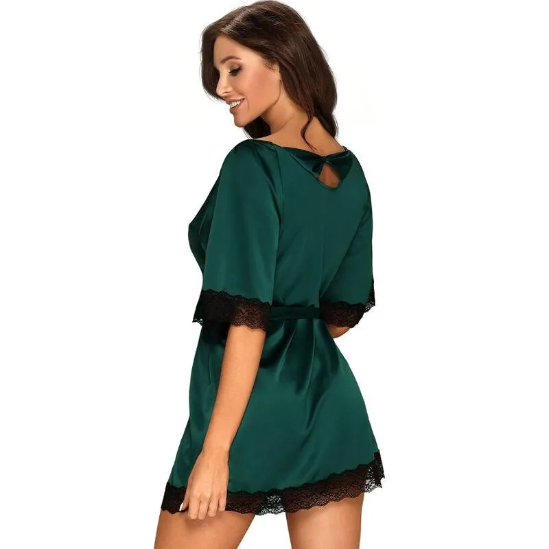 Obsessive - Sensuelia Peignoir - Green S/M