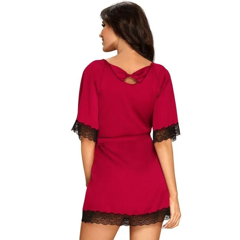 Obsessive - Sensuelia Peignoir - Red L/Xl