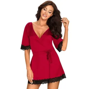 Obsessive - Sensuelia Peignoir - Red L/Xl