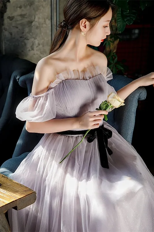 Off the Shoulder Red Long Formal Gown