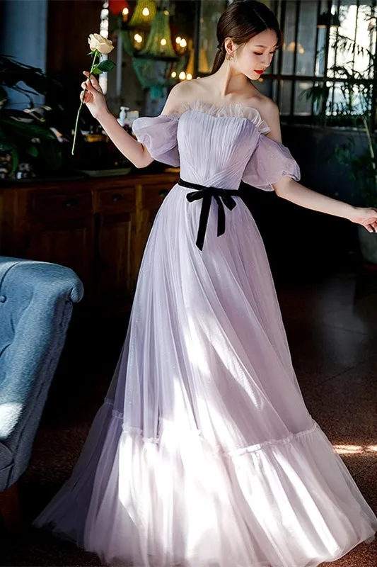 Off the Shoulder Red Long Formal Gown