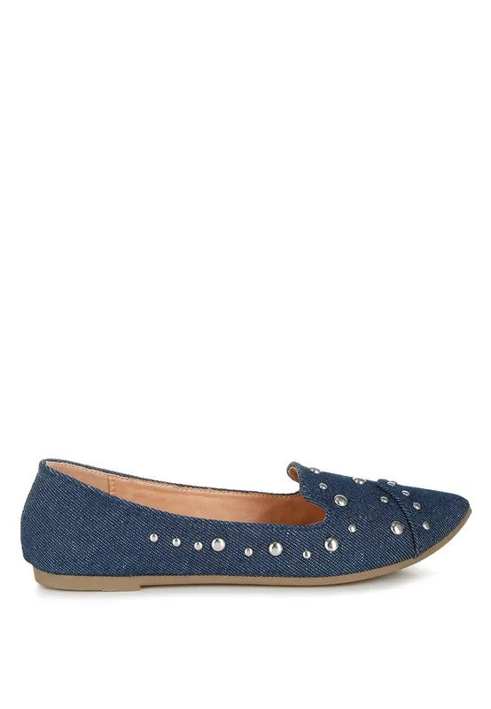 Olesia Stud Emebllished Ballet Flats