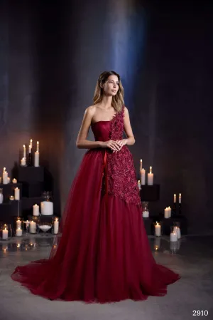 One shoulder formal dress long | Fancy evening gowns | KatrinFAVOR