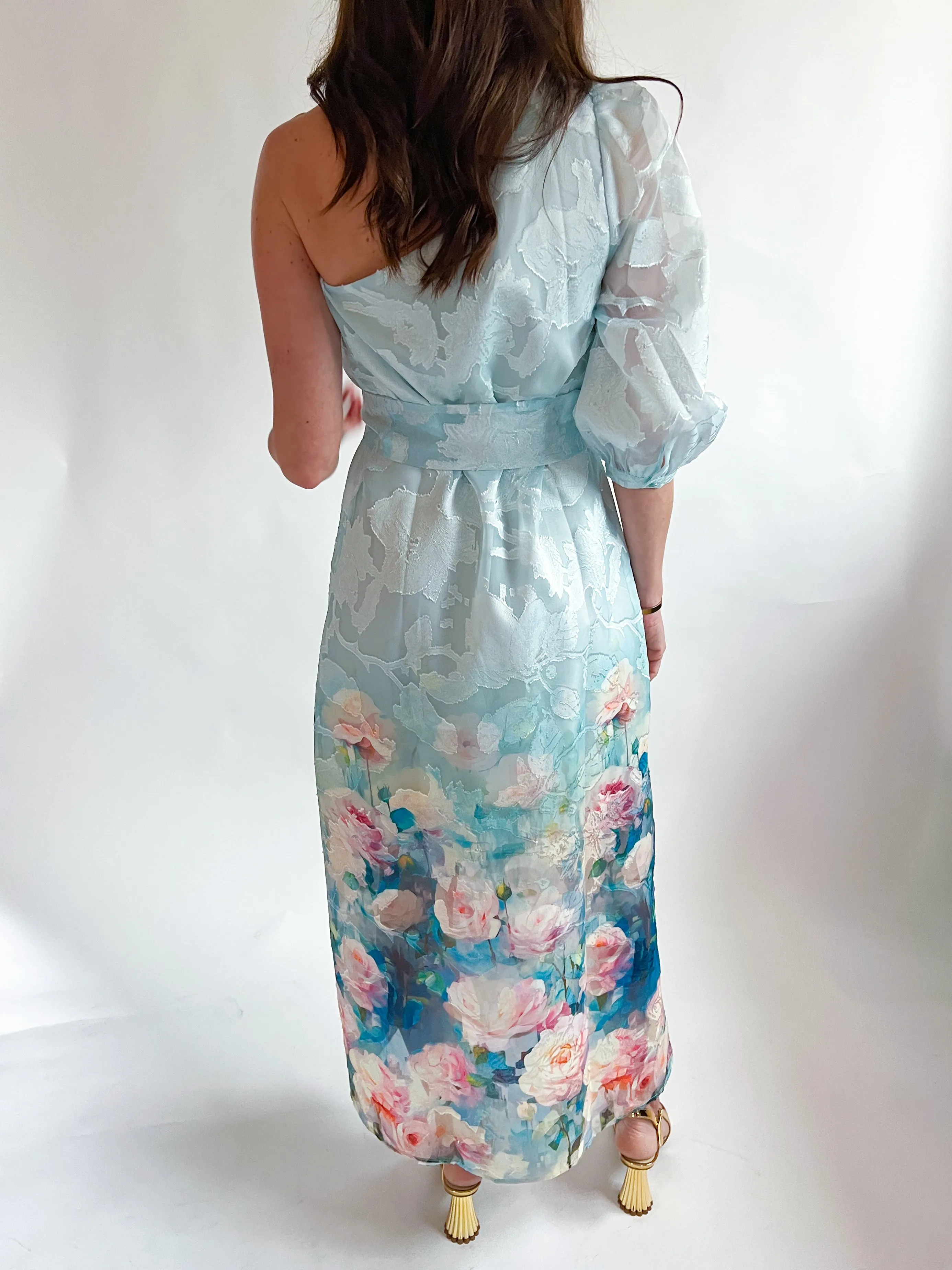 One Shoulder Painted Garden Dress