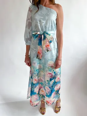 One Shoulder Painted Garden Dress