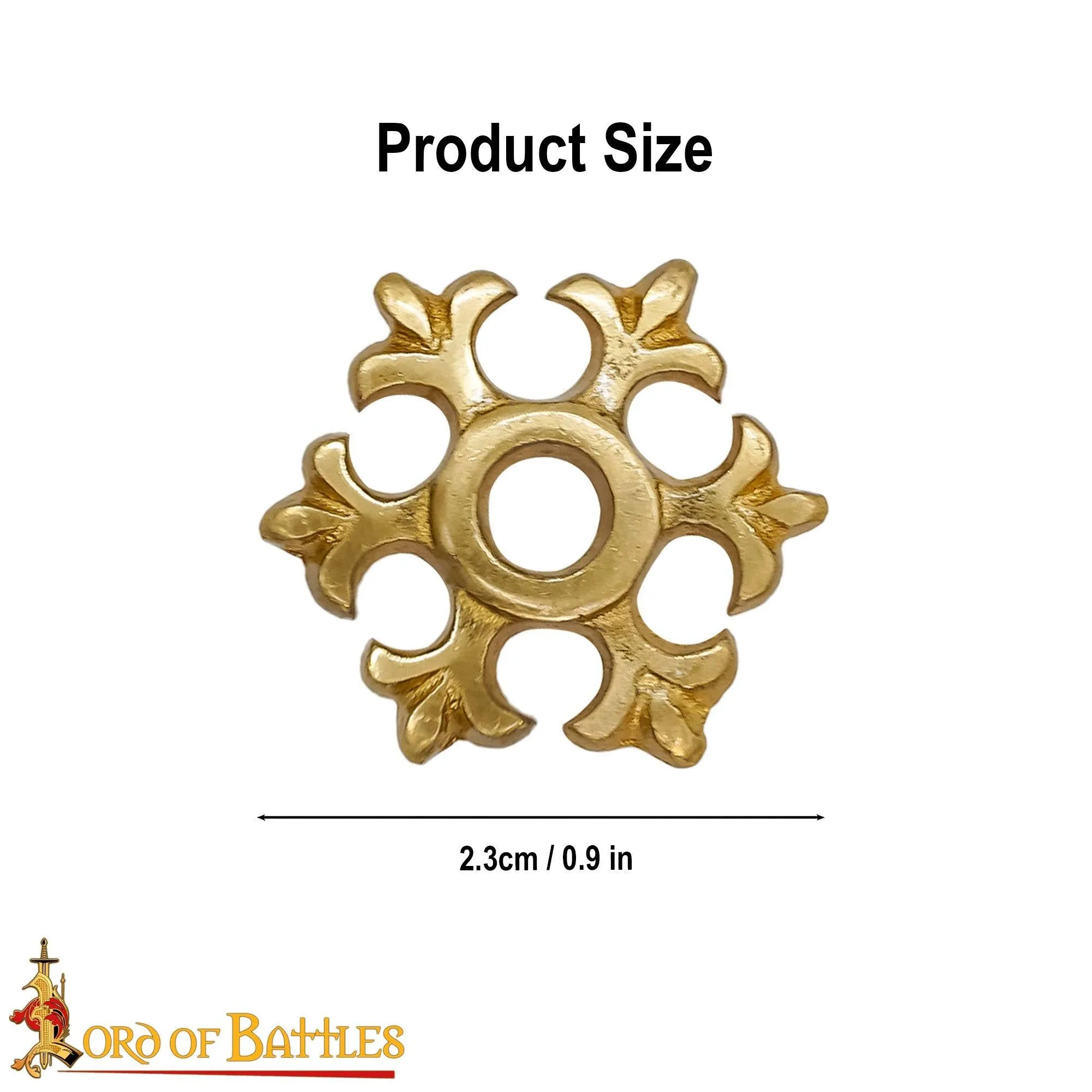 Open Sexfoil Fleur-de-Lys Medieval Mounts (set of 4)