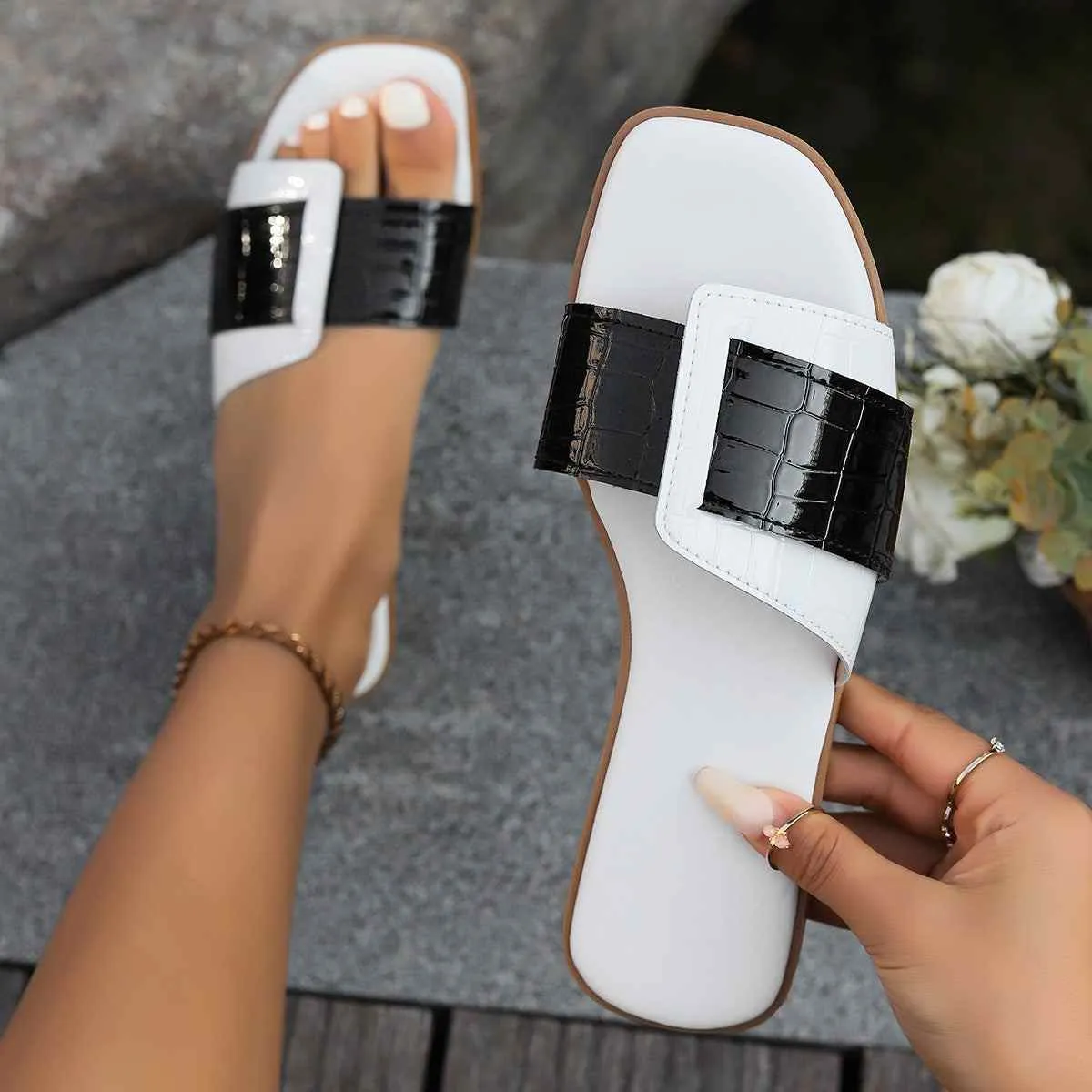 Open Toe Flats Sandals