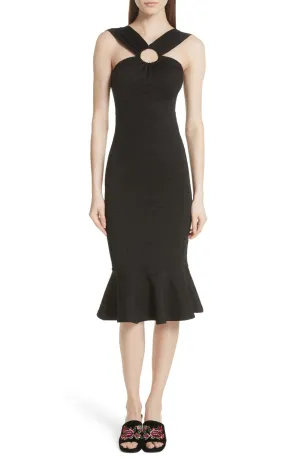 OPENING CEREMONY Women's Floral Jacquard Ring Dress, Black, X-Small