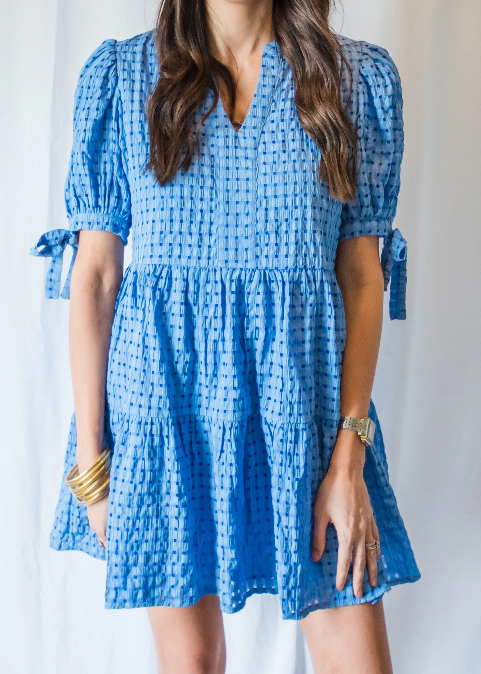 Out of the Blue Checkered Dress