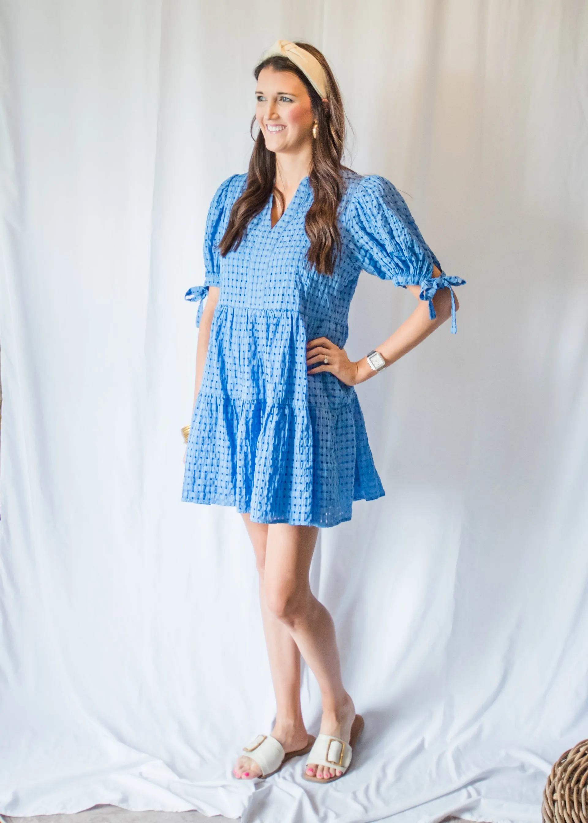 Out of the Blue Checkered Dress