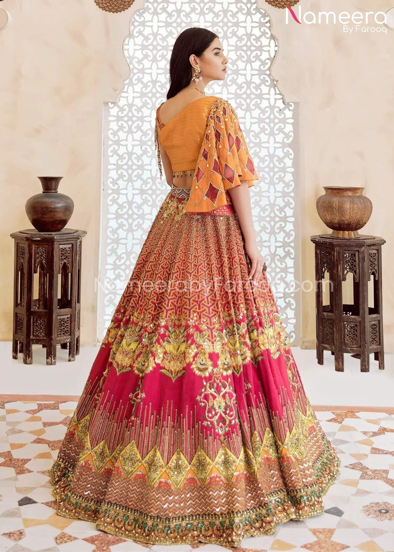 Pakistani Bridemaids Dresses Lehenga Choli Online #WN08