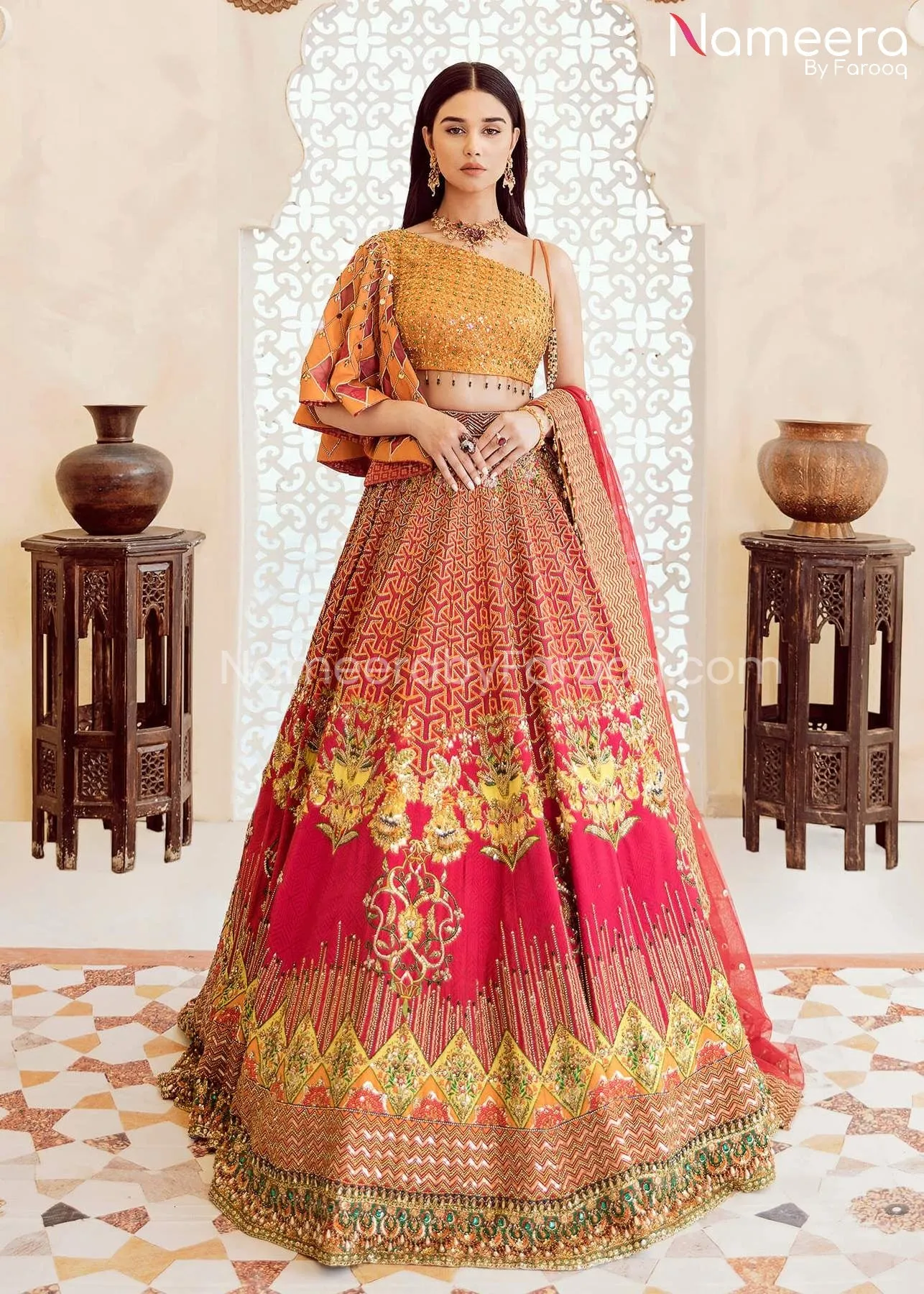 Pakistani Bridemaids Dresses Lehenga Choli Online #WN08