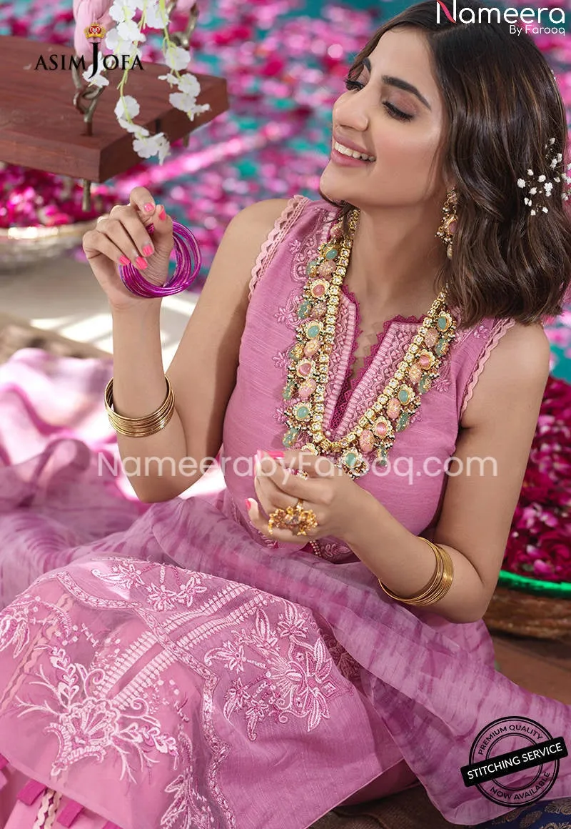 Pakistani Eid Kameez Capri Dress in Chiffon #PN457