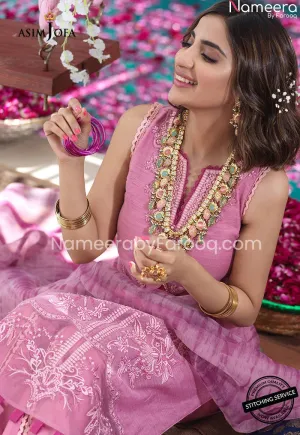 Pakistani Eid Kameez Capri Dress in Chiffon #PN457