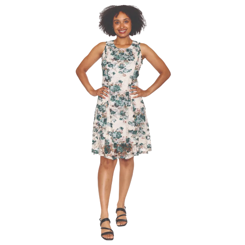 Papa Fashions Dress - Floral Lace Overlay