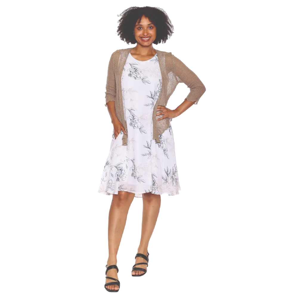 Papa Fashions White Linen Dress