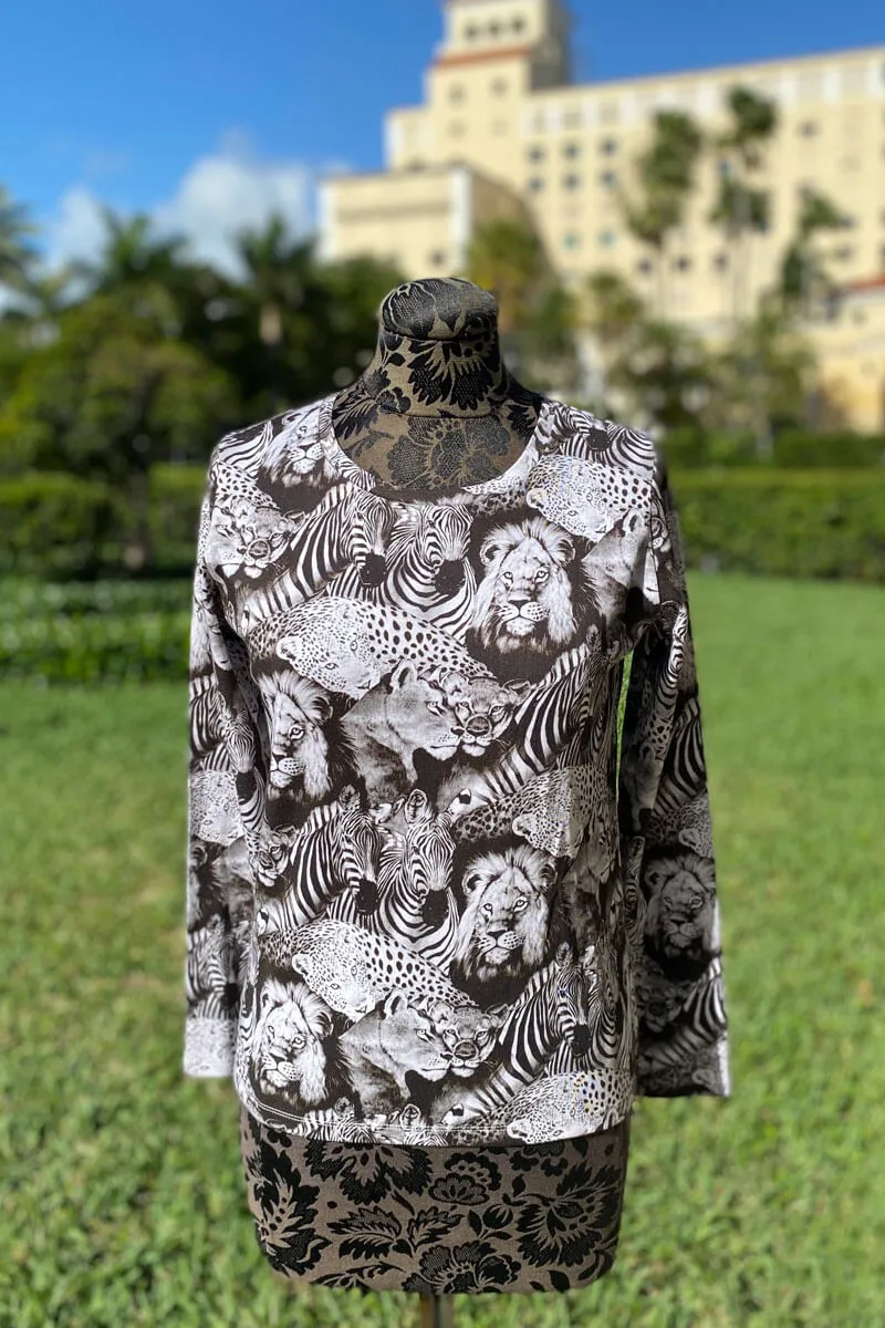 Pashma Jungle Sweater Set - Black and White
