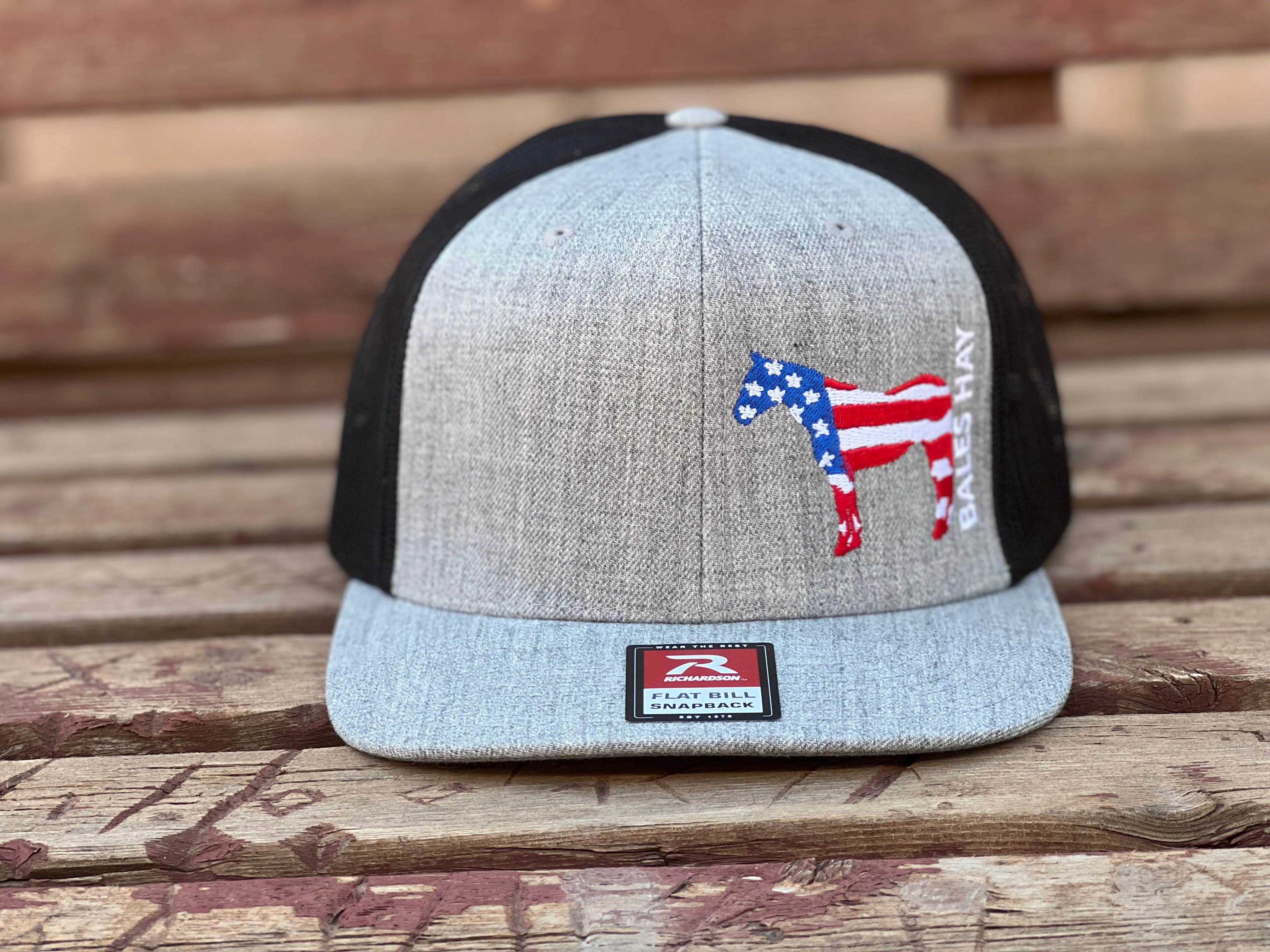 Patriotic Horse Flat Bill Hat