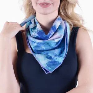 Peacock Green Silk/Wool Bandana - Silk/Wool Blend, 26" x 26"