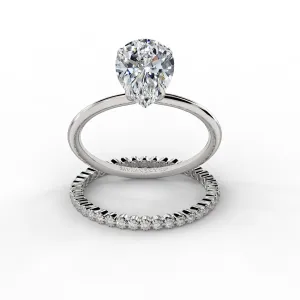 Pear Drop Cut Unique and Elegant Engagement Ring Bridal Set - 504