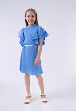 Pearl Stud Ruffle Dress