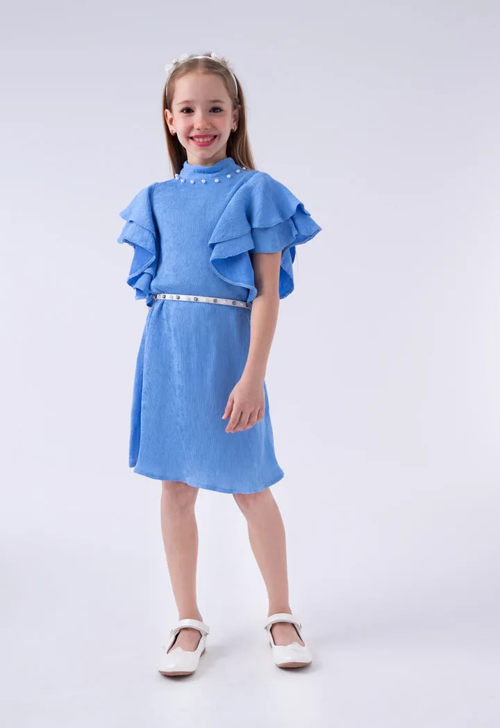 Pearl Stud Ruffle Dress
