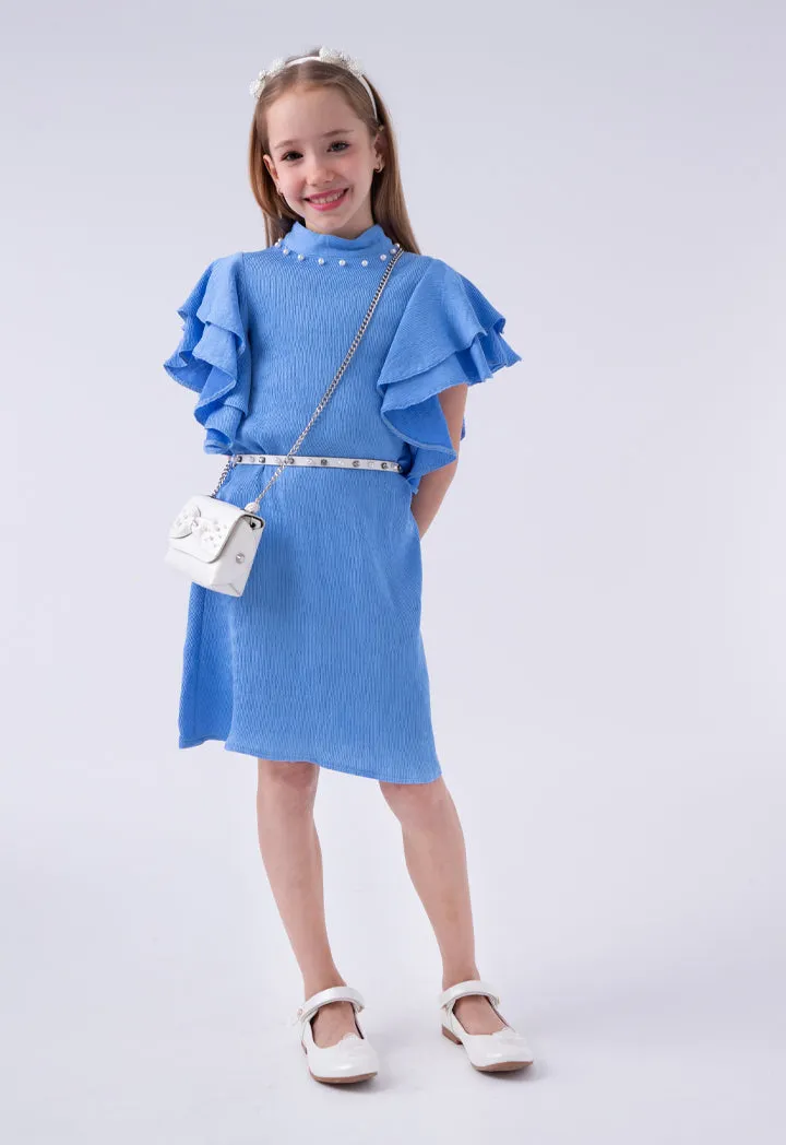 Pearl Stud Ruffle Dress