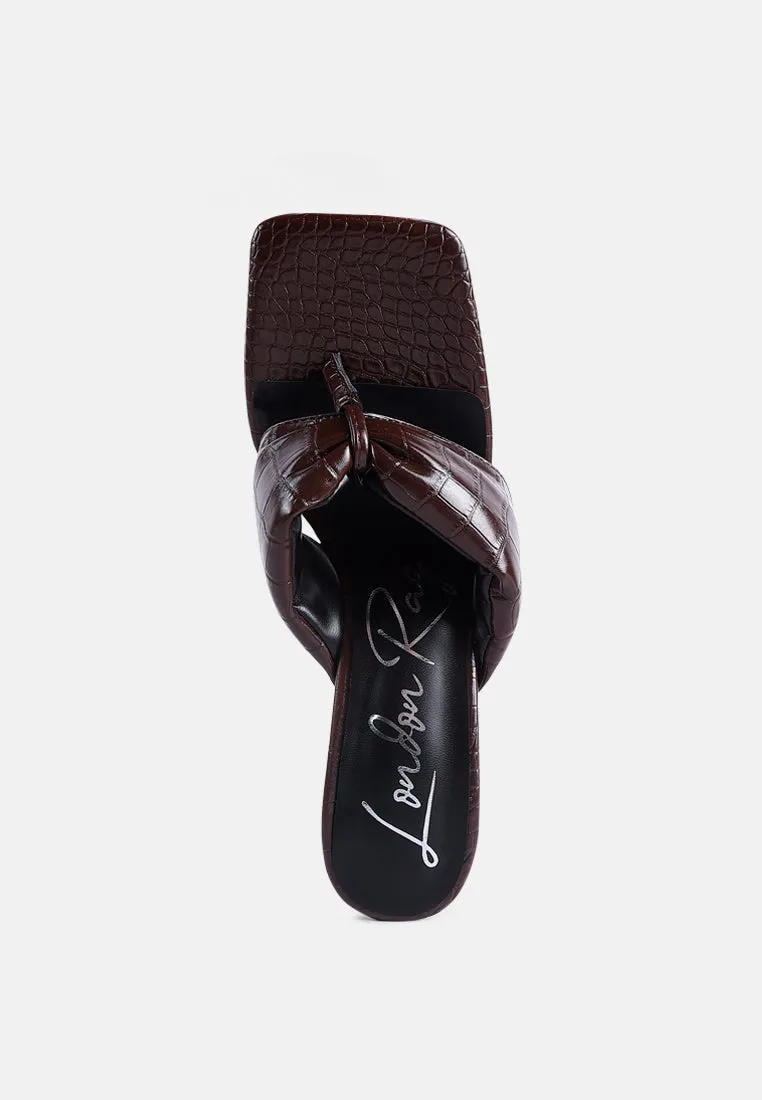 Phantom Ruched High Heeled Thong Sandals By Ruw