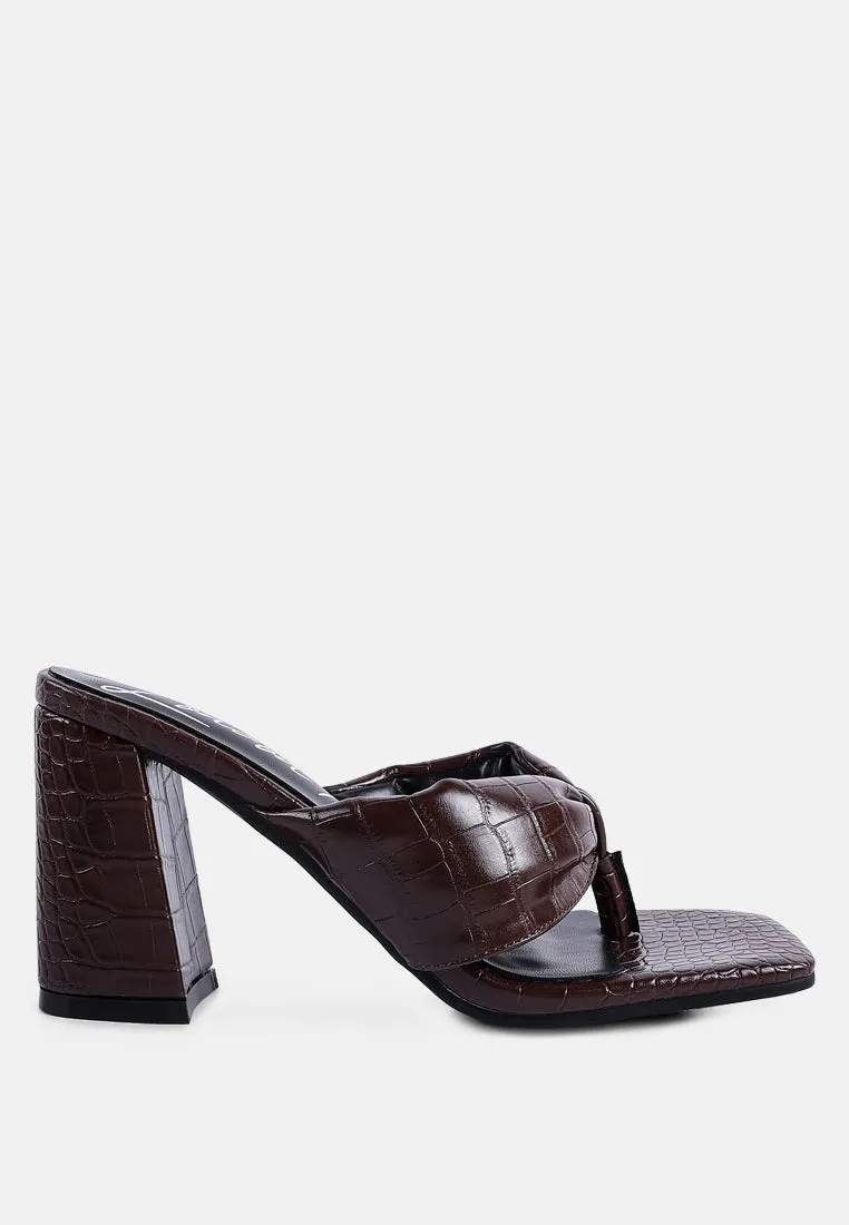 Phantom Ruched High Heeled Thong Sandals By Ruw