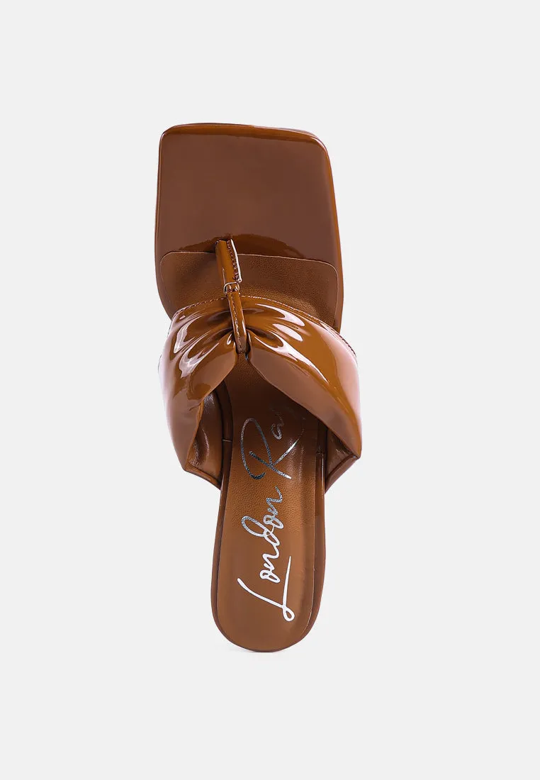Phantom Ruched High Heeled Thong Sandals By Ruw