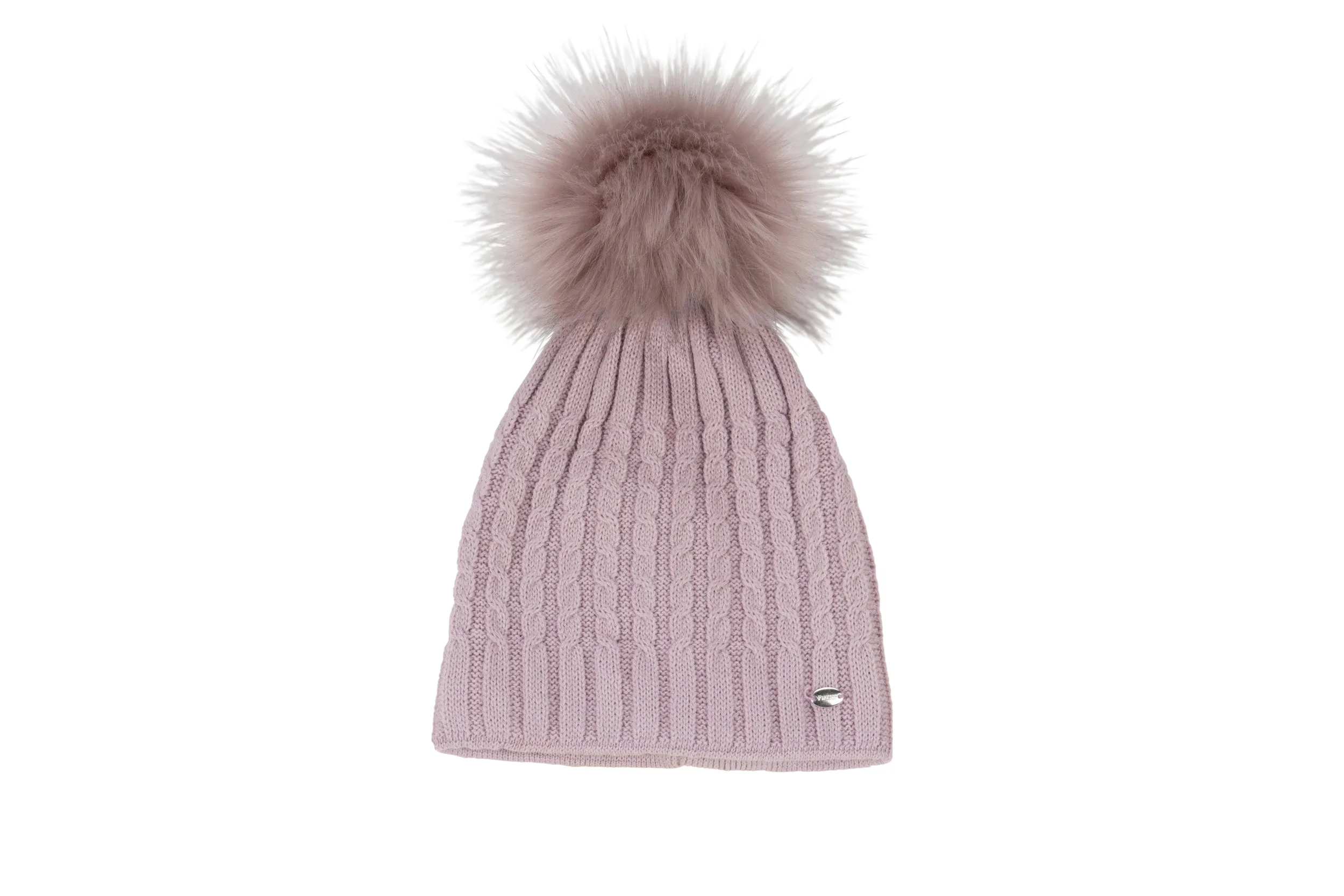 Pikeur Grey violet faux fur pom hat