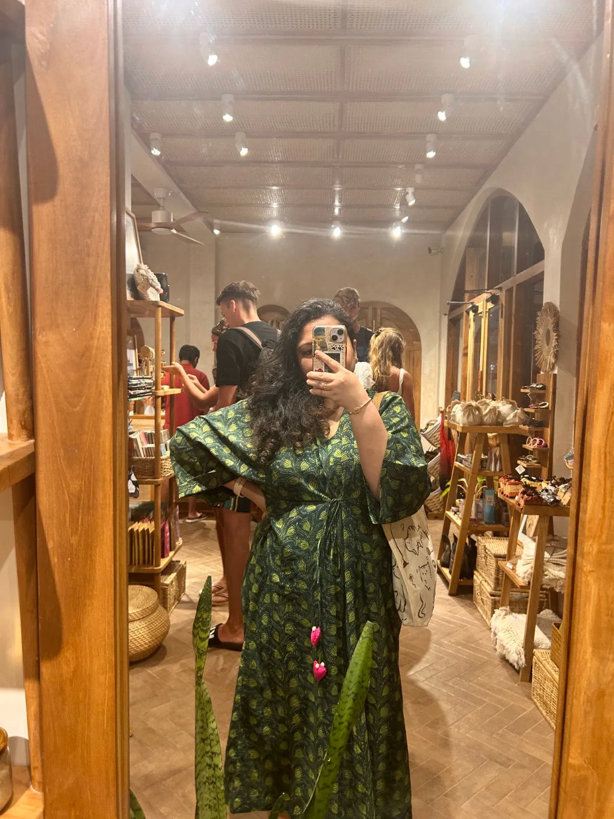 Pine - Freesize Kaftan Dress with tie up belt