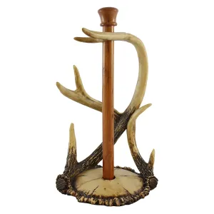 Pine Ridge 14.5" countertop antler paper towel holder - Antler Collection, Rustic Design Magnetic Base Towel Holder For Home, Hunting Cabin and Lodge