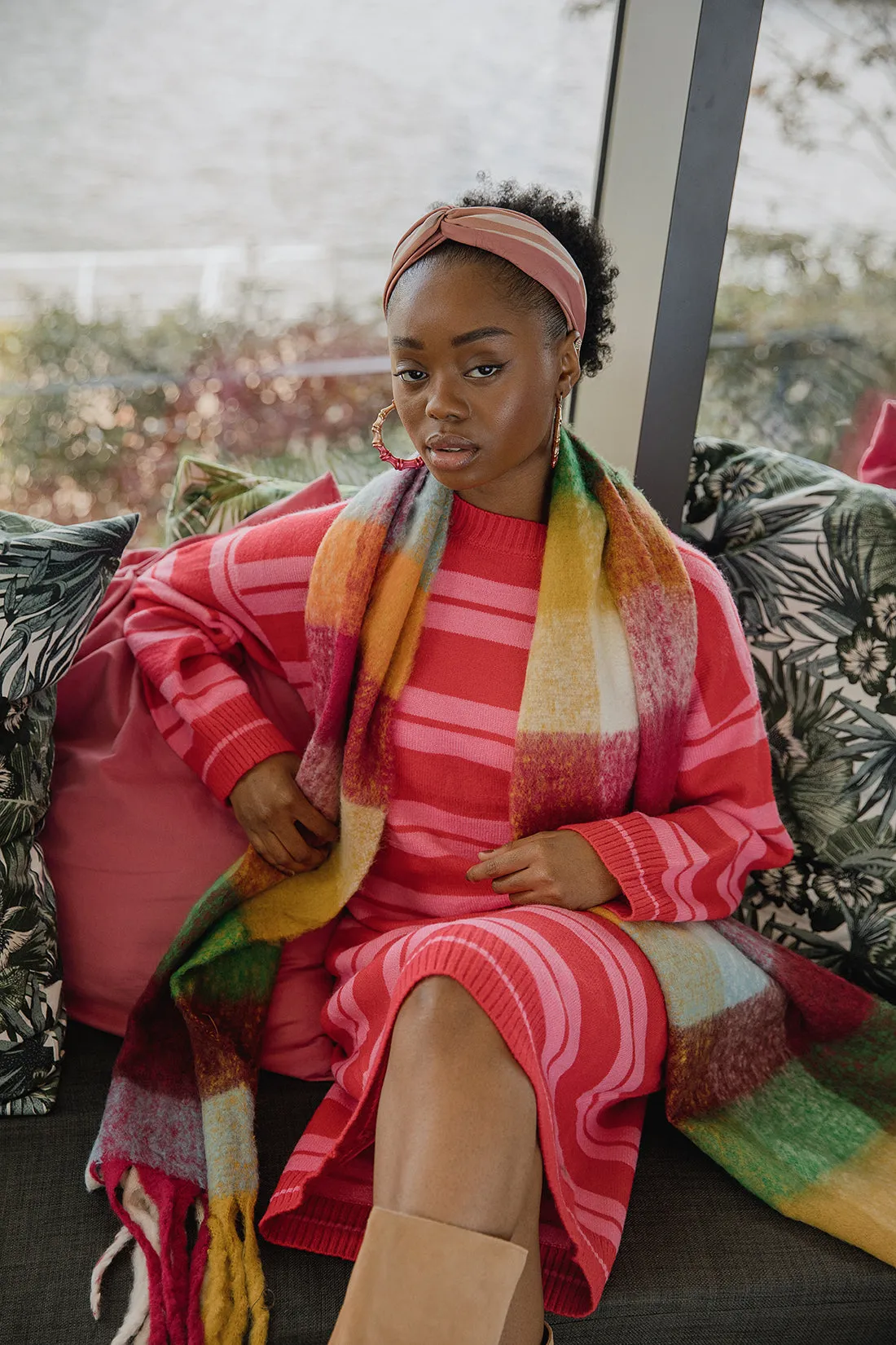 Plaid Warm Wrap Scarf