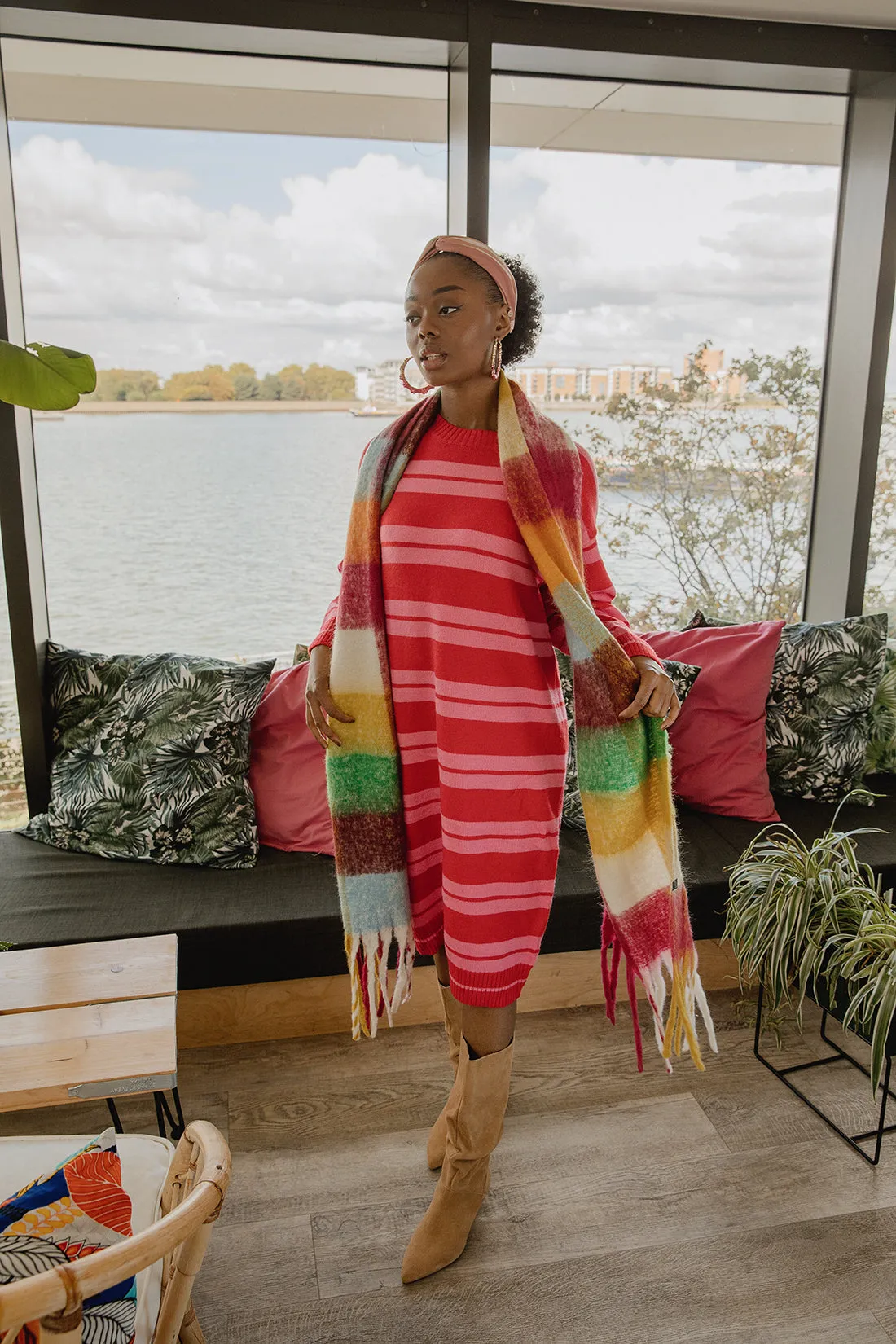 Plaid Warm Wrap Scarf