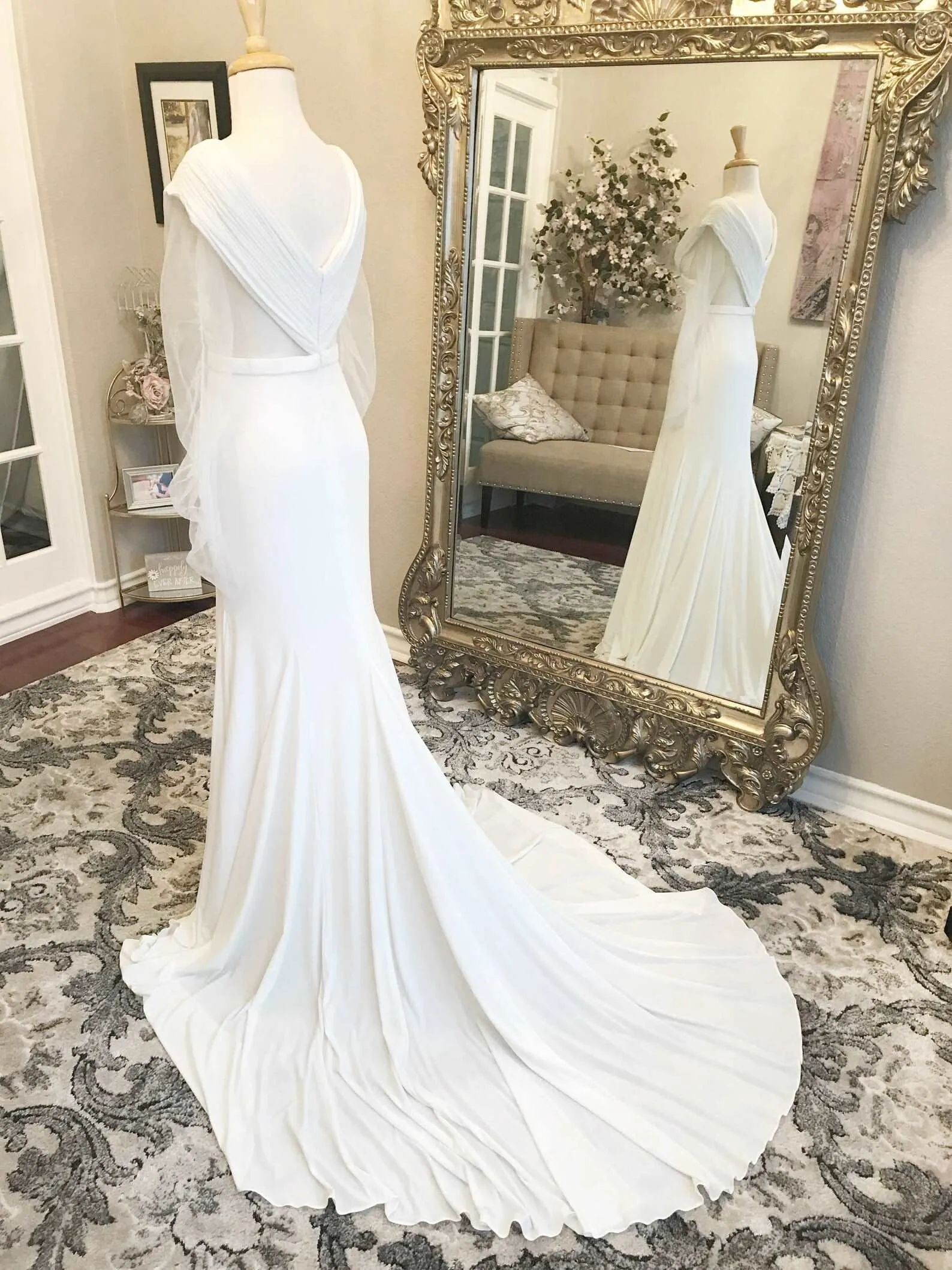 Pleated Bodice with Cut Outs Fit & Flare Wedding Dress Jennifer