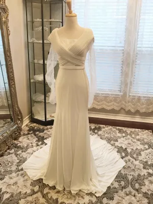 Pleated Bodice with Cut Outs Fit & Flare Wedding Dress Jennifer