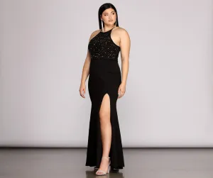Plus Kacey Formal Charming Heat Stone Dress