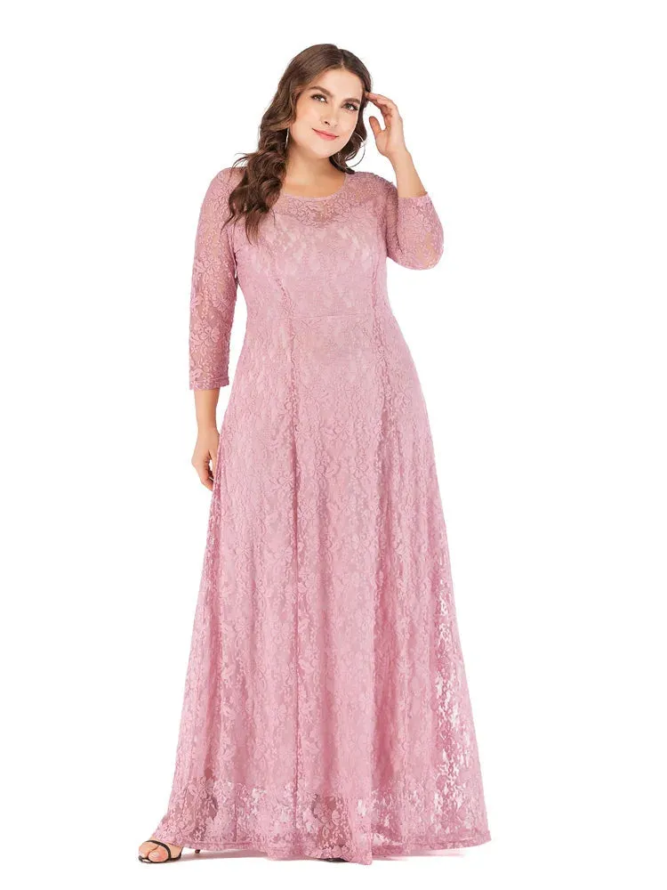 Plus Size Elegant Lace Dress