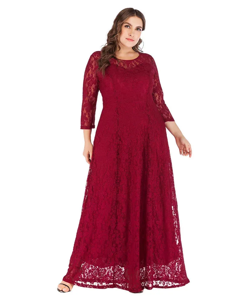 Plus Size Elegant Lace Dress