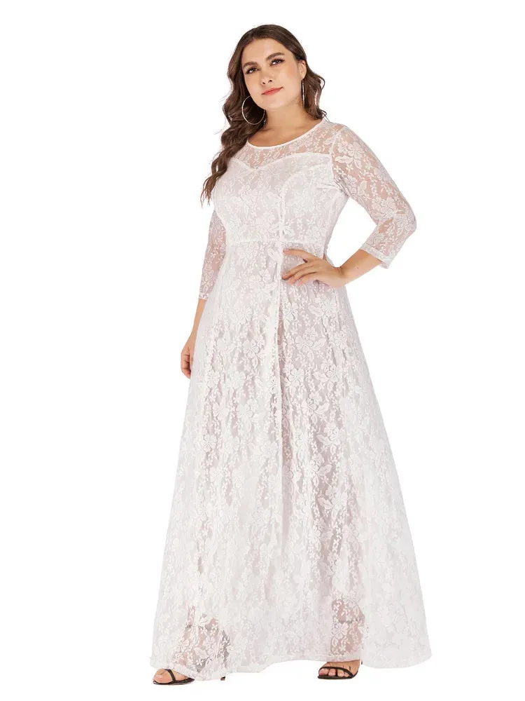 Plus Size Elegant Lace Dress
