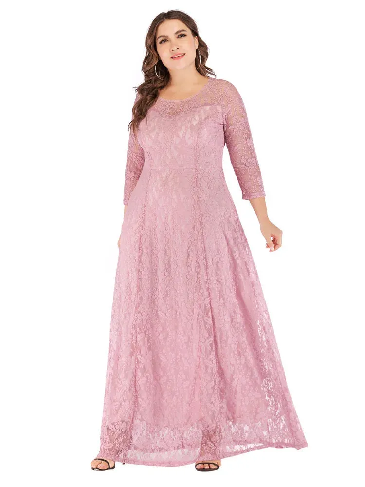 Plus Size Elegant Lace Dress